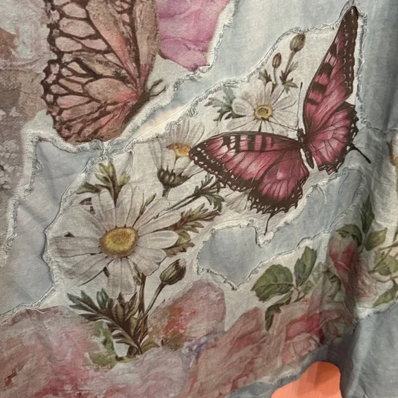 NWT A Rare Bird Butterfly Garden T Shirt Dress - Picture 10 of 13